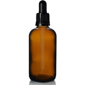 Amber Dropper Siyah Damlalık Kapaklı Cam Şişe 100 ml x 5 Adet
