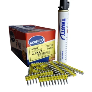 2.9 x 27 mm Beton Çivisi (1 Kutu 5 Paket) 5000'Lİ Çivi+ 5 Gaz