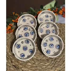 Den Tasarım Hediyelik 6 lı Seramik Nazar Boncuk Desenli Küllük/ Kül Tablası