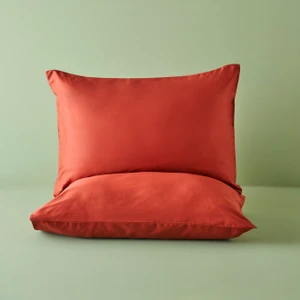 Supreme %100 Pamuk Saten 2'li Yastık Kılıfı Kiremit (50X70 Cm)
