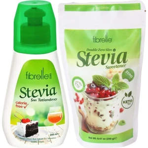 Stevia Tatlandırıcı Seti 2'li  (Sıvı Tatlandırıcı 200 ml + Doğal Tatlandırıcı 240 G)