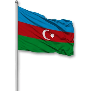 Bilsan Bayrak Azerbaycan Ülke Bayrağı 1. Kalite Raşel Kumaş 70x105 Cm