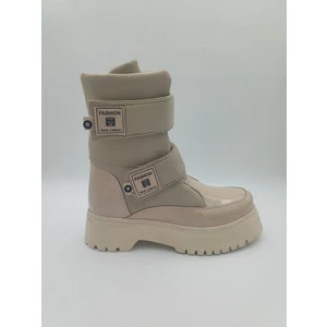 Bgk Ayakkabı ve Çanta Kadın Siyah Cırtlı Kışlık Kalın Tabanlı ve Kalın Topuklu Kar Botu