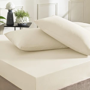 Ranforce Pamuklu Lastikli 120 x 200 cm Çarşaf Seti Ekru