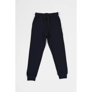 Lacivert Kalın Pamuklu Beli ve Paçası Lastikli Cepli 5-6-7-8-9-10-11-12 Yaş Kız Çocuk Eşofman Altı