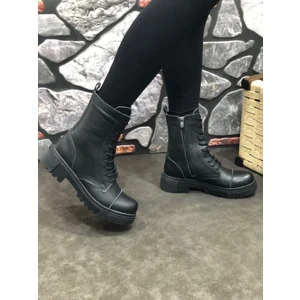 Hakiki Deri Kışlık Kauçuk Taban Postal Kadın Bot