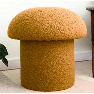Mantar Puf Mushroom Renkli Puf Teddy Kumaş Bench
