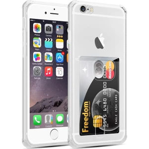 iPhone 6s Kılıf Kamera Korumalı Kartlıklı Setra Şeffaf Silikon