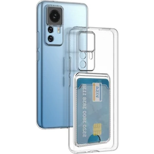 Xiaomi 12T Pro Kılıf Kamera Korumalı Kartlıklı Setra Şeffaf Silikon