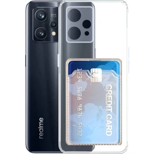 Realme 9 Pro Kılıf Kamera Korumalı Kartlıklı Setra Şeffaf Silikon