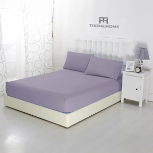 Teksnil Home | Ranforce | Pamuklu Lavanta Tek Kişilik Ekonomik Lastikli Çarşaf | 8 Renk | Fıtted | 100X200