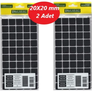 Zemin Koruyucu 20X20 mm Siyah Keçe, Ses ve Çizik Önleyici Siyah Mobilya Keçesi 2 Adet