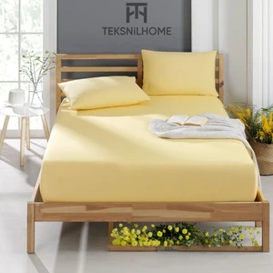Teksnil Home | Ranforce | Pamuklu Pembe Tek Kişilik Ekonomik Lastikli Çarşaf | 8 Renk | Fıtted | 120X200