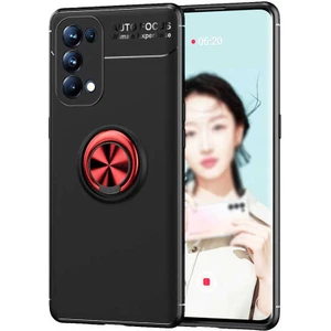 Oppo Reno 5 Pro 5g Kılıf Zore Ravel Silikon Kapak-Siyah-Kırmızı