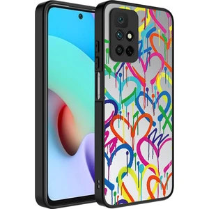 Xiaomi Redmi 10 Kılıf Aynalı Desenli Kamera Korumalı Parlak Zore Mirror Kapak-Kalp