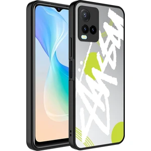 Vivo Y32 Kılıf Aynalı Desenli Kamera Korumalı Parlak Zore Mirror Kapak-Yazı
