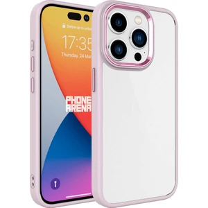 Apple iPhone 15 Pro Max Kılıf Zore Krom Kapak-Pembe Açık