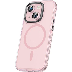 Apple iPhone 15 Plus Kılıf Airbagli Magsafe Wireless Şarj Özellikli Lens Koruyuculu Zore Klaptika Kapak-Pembe