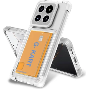 Xiaomi Mi 14 Pro Kılıf Airbag Tasarımlı Şeffaf Kartlıklı Zore G-Kart Kapak-Renksiz