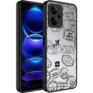 Xiaomi Redmi Note 12 5g Kılıf Aynalı Desenli Kamera Korumalı Parlak Zore Mirror Kapak-Seyahat
