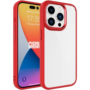 Apple iPhone 15 Pro Uyumlu Zore Krom Kapak-Kırmızı