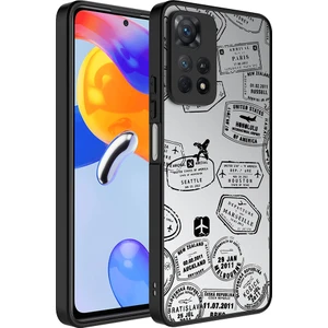 Xiaomi Redmi Note 11 Pro 5g Kılıf Aynalı Desenli Kamera Korumalı Parlak Zore Mirror Kapak-Seyahat