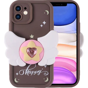 Apple iPhone 11 Kılıf Kamera Korumalı Figür Tasarımlı Zore Kapya Kapak-Koyu Kahve