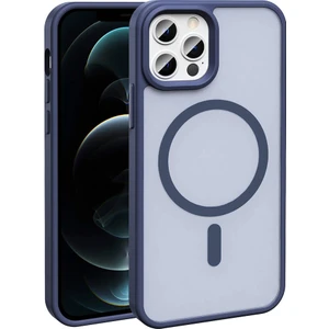 Apple iPhone 12 Pro Kılıf Magsafe Şarj Özellikli Mat Arka Yüzey Zore Sio Kapak-Lacivert