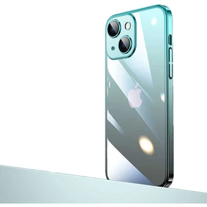 Apple iPhone 13 Uyumlu Parlak Renk Geçişli Kamera Korumalı Zore Senkron Kapak-Mavi-Siyah