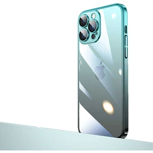 Apple iPhone 13 Pro Max Uyumlu Parlak Renk Geçişli Kamera Korumalı Zore Senkron Kapak-Mavi-Siyah