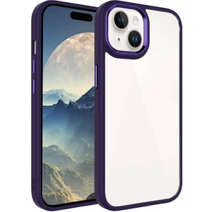 Apple iPhone 15 Plus Kılıf Zore Krom Kapak-Derin Mor