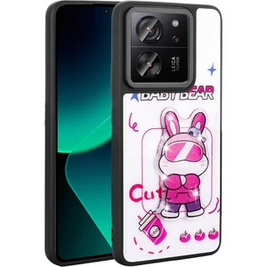 Xiaomi Mi 13T Kılıf Parlayan Kabartmalı Ikonik Figürlü Zore Amas Silikon Kapak-Beyaz