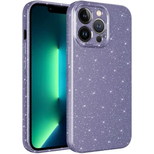 Apple iPhone 13 Pro Kılıf Kamera Korumalı Simli Lüks Zore Koton Kapak-Mor