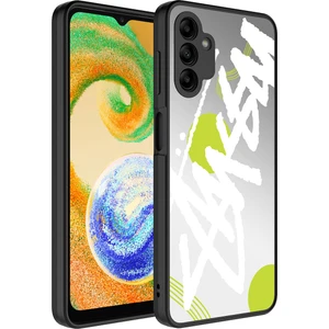 Galaxy A04S Kılıf Aynalı Desenli Kamera Korumalı Parlak Zore Mirror Kapak-Yazı