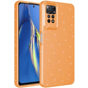 Xiaomi Redmi Note 12 Pro 4g Kılıf Kamera Korumalı Simli Lüks Zore Koton Kapak-Turuncu