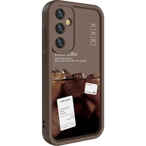 Galaxy A35 Kılıf Kamera Korumalı Baskılı Arka Yüzey Zore Klas Kapak-Koyu Kahve