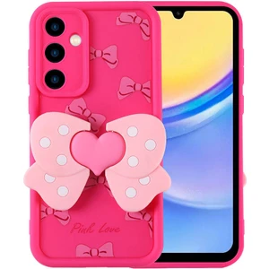 Galaxy A15 Kılıf Kamera Korumalı Figür Tasarımlı Zore Kapya Kapak-Pembe Koyu