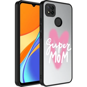 Xiaomi Redmi 9c Kılıf Aynalı Desenli Kamera Korumalı Parlak Zore Mirror Kapak-Süper Anne