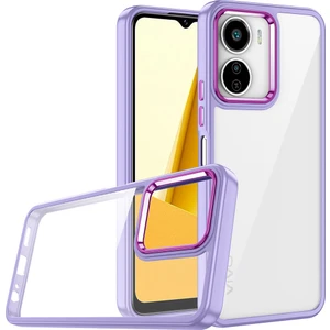 Vivo Y16 Kılıf Zore Flora Kapak-Lila
