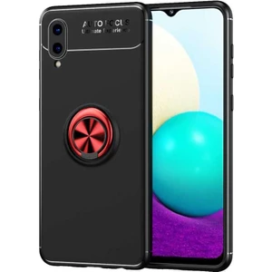 Galaxy A02 Kılıf Zore Ravel Silikon Kapak-Siyah-Kırmızı