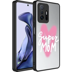 Xiaomi Mi 11T Pro 5g Kılıf Aynalı Desenli Kamera Korumalı Parlak Zore Mirror Kapak-Süper Anne