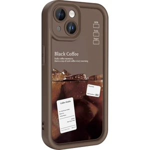 Apple iPhone 13 Kılıf Kamera Korumalı Baskılı Arka Yüzey Zore Klas Kapak-Koyu Kahve