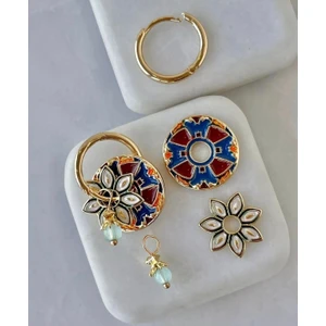 Su Perisi Takı Bijuteri Pndora Model Etnik Desenli Küpe
