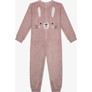 Kız Çocuk Bunny Gül Kurusu Pembe Tulum