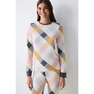 Colorful Gingham Çok Renkli Tişört Pijama Üstü
