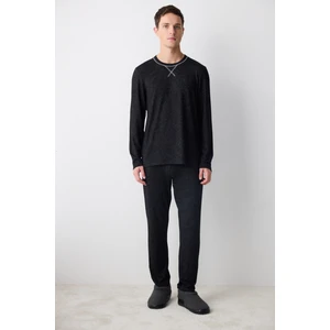 Basic Siyah Pantolon Pijama Takımı