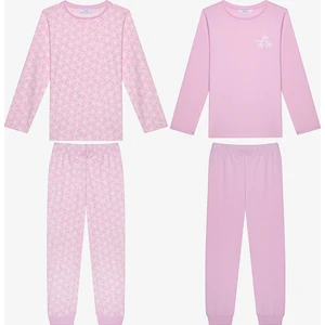 Pamuklu Kız Çocuk Flowerland 2li Çok Renkli Pijama Takımı
