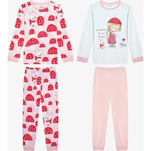 Kız Çocuk Mushroom 2li Çok Renkli Pijama Takımı