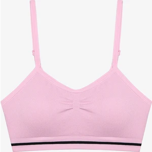 Kız Çocuk Seamless Dikişsiz Açık Pembe Lila Kısa Üst