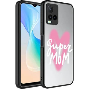 Vivo Y32 Kılıf Aynalı Desenli Kamera Korumalı Parlak Zore Mirror Kapak-Süper Anne